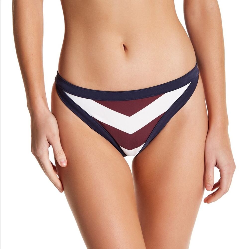 Ted Baker London Rowing Striped Navy/Burgandy/White Bikini Bottom